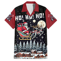 Skeleton Santa Claus Family Matching Off Shoulder Short Dress and Hawaiian Shirt Santa Is Coming Ho Ho Ho - Wonder Print Shop