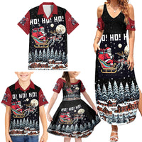 Skeleton Santa Claus Family Matching Summer Maxi Dress and Hawaiian Shirt Santa Is Coming Ho Ho Ho - Wonder Print Shop