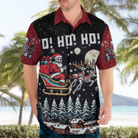 Skeleton Santa Claus Hawaiian Shirt Santa Is Coming Ho Ho Ho - Wonder Print Shop
