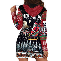 Skeleton Santa Claus Hoodie Dress Santa Is Coming Ho Ho Ho - Wonder Print Shop