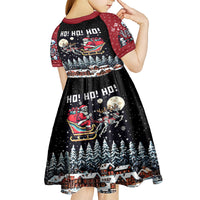 Skeleton Santa Claus Kid Short Sleeve Dress Santa Is Coming Ho Ho Ho - Wonder Print Shop