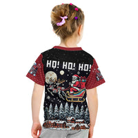 Skeleton Santa Claus Kid T Shirt Santa Is Coming Ho Ho Ho - Wonder Print Shop