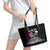 Skeleton Santa Claus Leather Tote Bag Santa Is Coming Ho Ho Ho - Wonder Print Shop