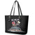 Skeleton Santa Claus Leather Tote Bag Santa Is Coming Ho Ho Ho - Wonder Print Shop