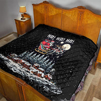 Skeleton Santa Claus Quilt Santa Is Coming Ho Ho Ho - Wonder Print Shop