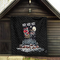 Skeleton Santa Claus Quilt Santa Is Coming Ho Ho Ho - Wonder Print Shop
