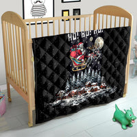Skeleton Santa Claus Quilt Santa Is Coming Ho Ho Ho - Wonder Print Shop