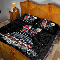 Skeleton Santa Claus Quilt Bed Set Santa Is Coming Ho Ho Ho - Wonder Print Shop