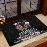 Skeleton Santa Claus Rubber Doormat Santa Is Coming Ho Ho Ho - Wonder Print Shop