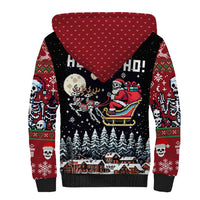 Skeleton Santa Claus Sherpa Hoodie Santa Is Coming Ho Ho Ho - Wonder Print Shop