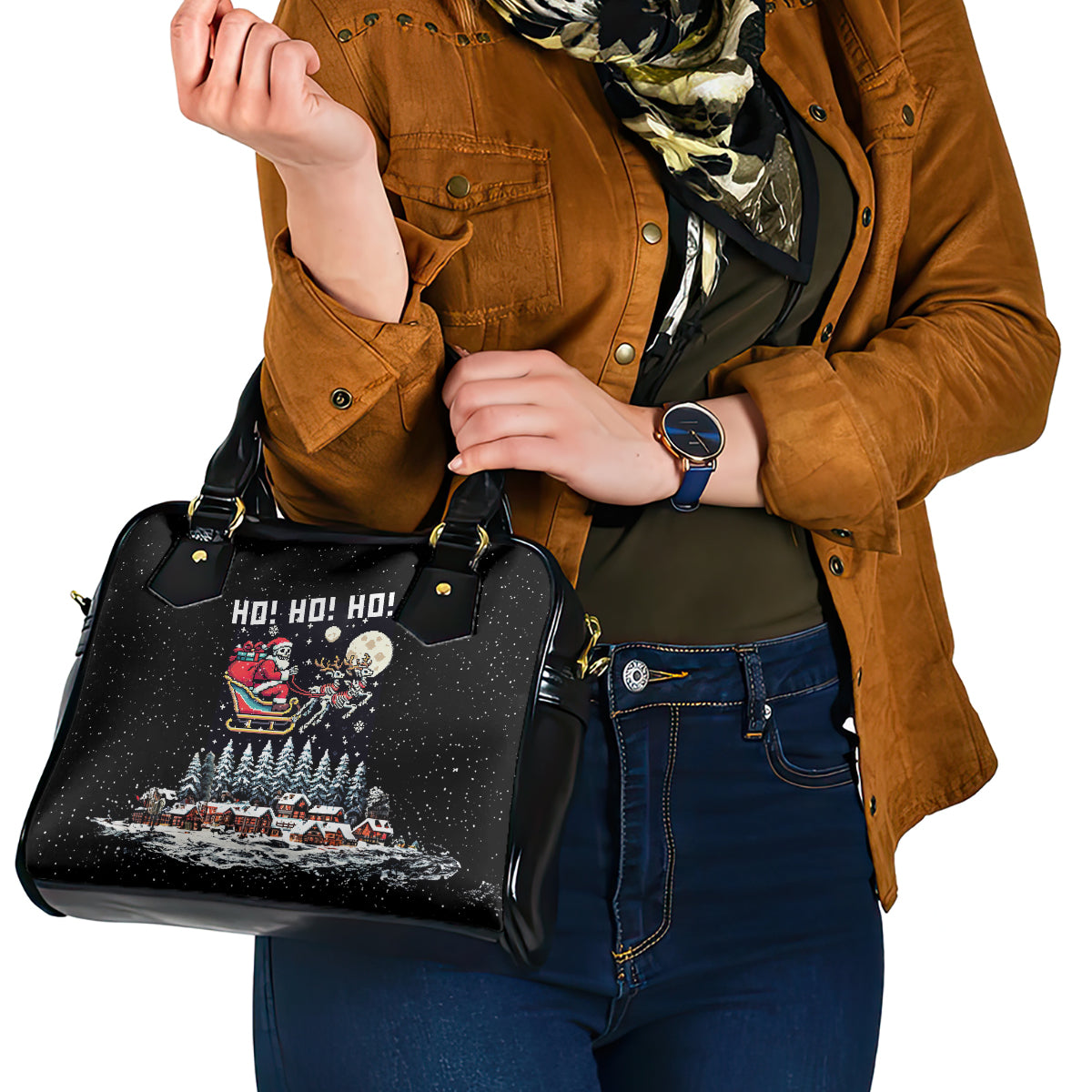 skeleton-santa-claus-shoulder-handbag-santa-is-coming-ho-ho-ho