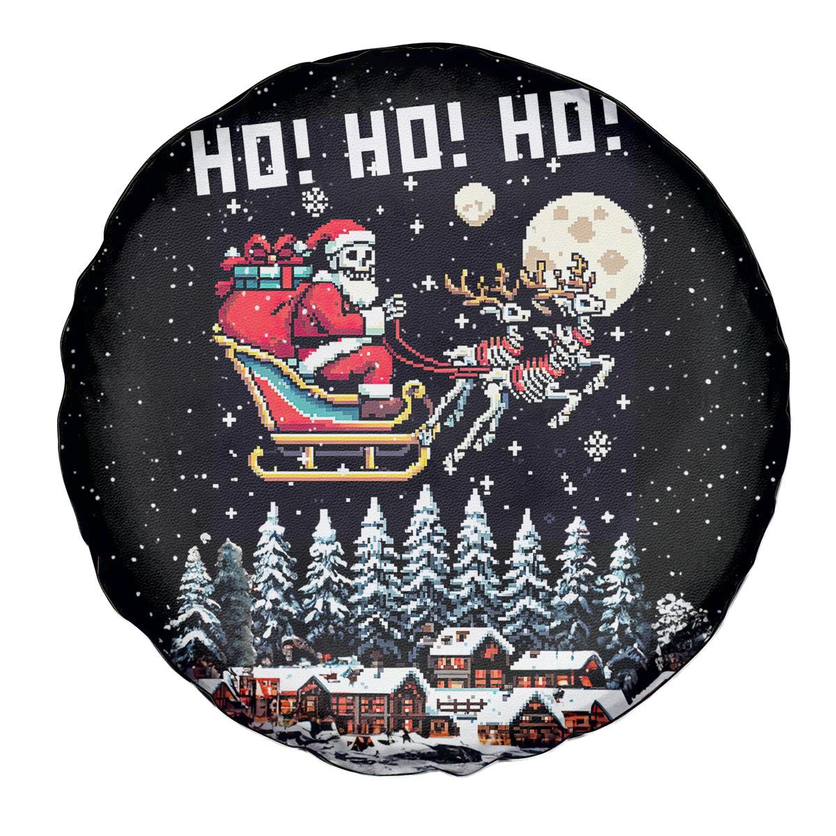Skeleton Santa Claus Spare Tire Cover Santa Is Coming Ho Ho Ho - Wonder Print Shop