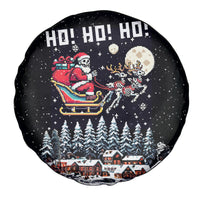 Skeleton Santa Claus Spare Tire Cover Santa Is Coming Ho Ho Ho - Wonder Print Shop