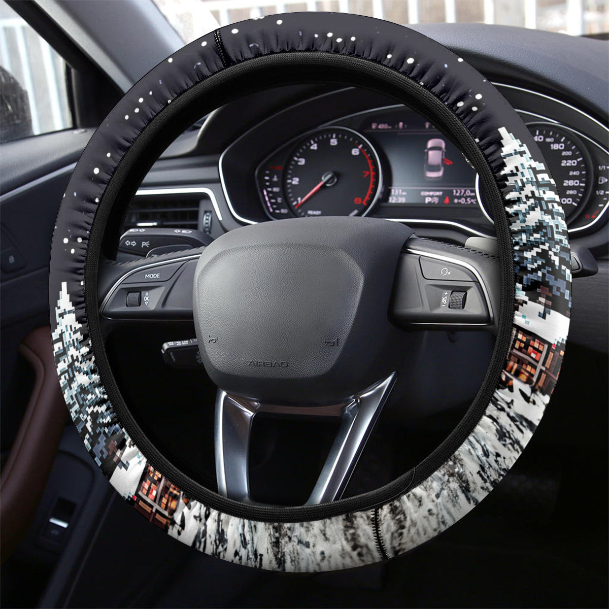 Skeleton Santa Claus Steering Wheel Cover Santa Is Coming Ho Ho Ho - Wonder Print Shop