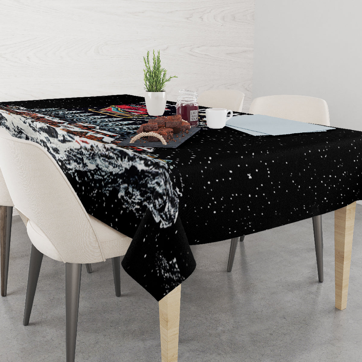 Skeleton Santa Claus Tablecloth Santa Is Coming Ho Ho Ho - Wonder Print Shop