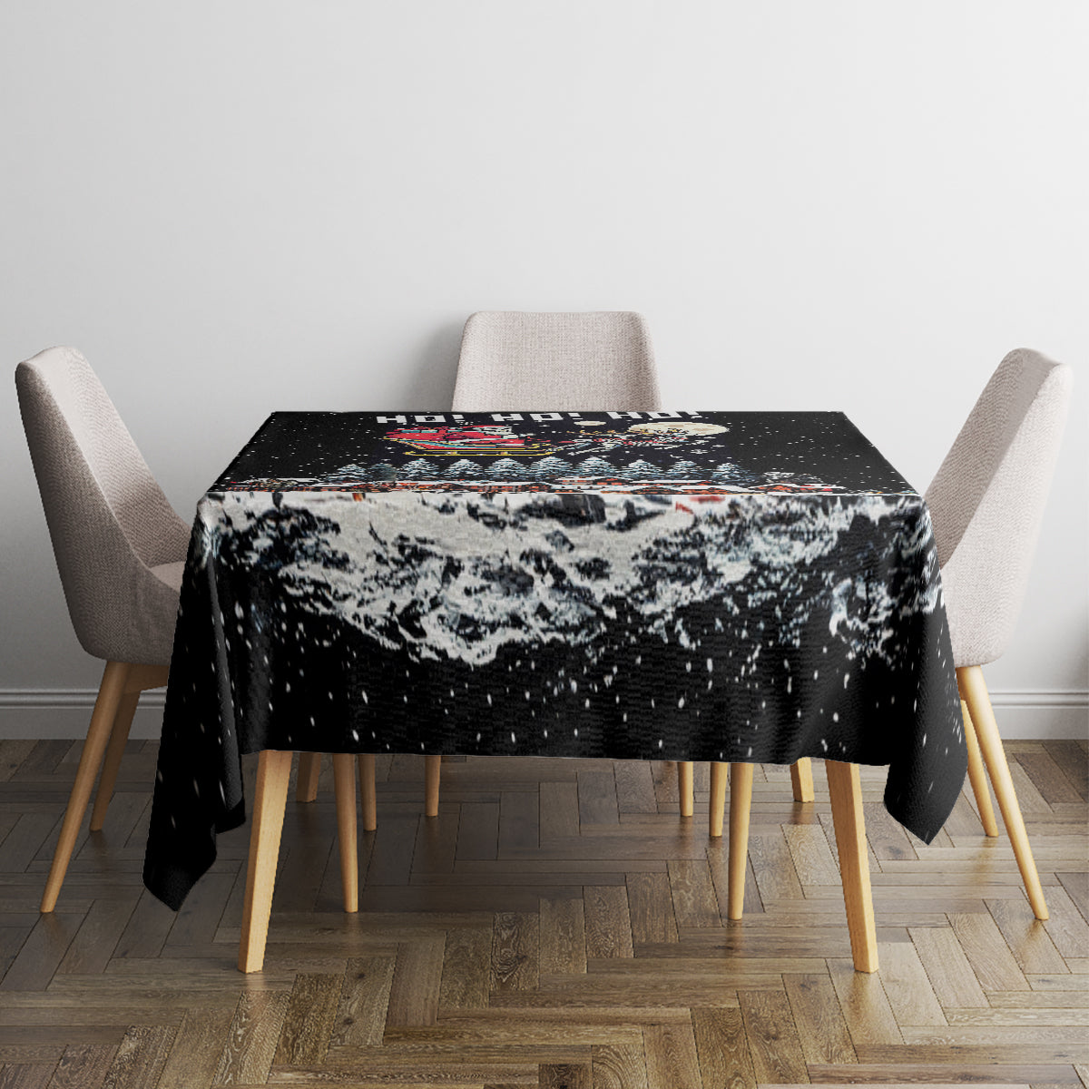 Skeleton Santa Claus Tablecloth Santa Is Coming Ho Ho Ho - Wonder Print Shop