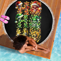 Sugar Skull Santa Beach Blanket Sugar Skull Ho Ho Ho - Wonder Print Shop
