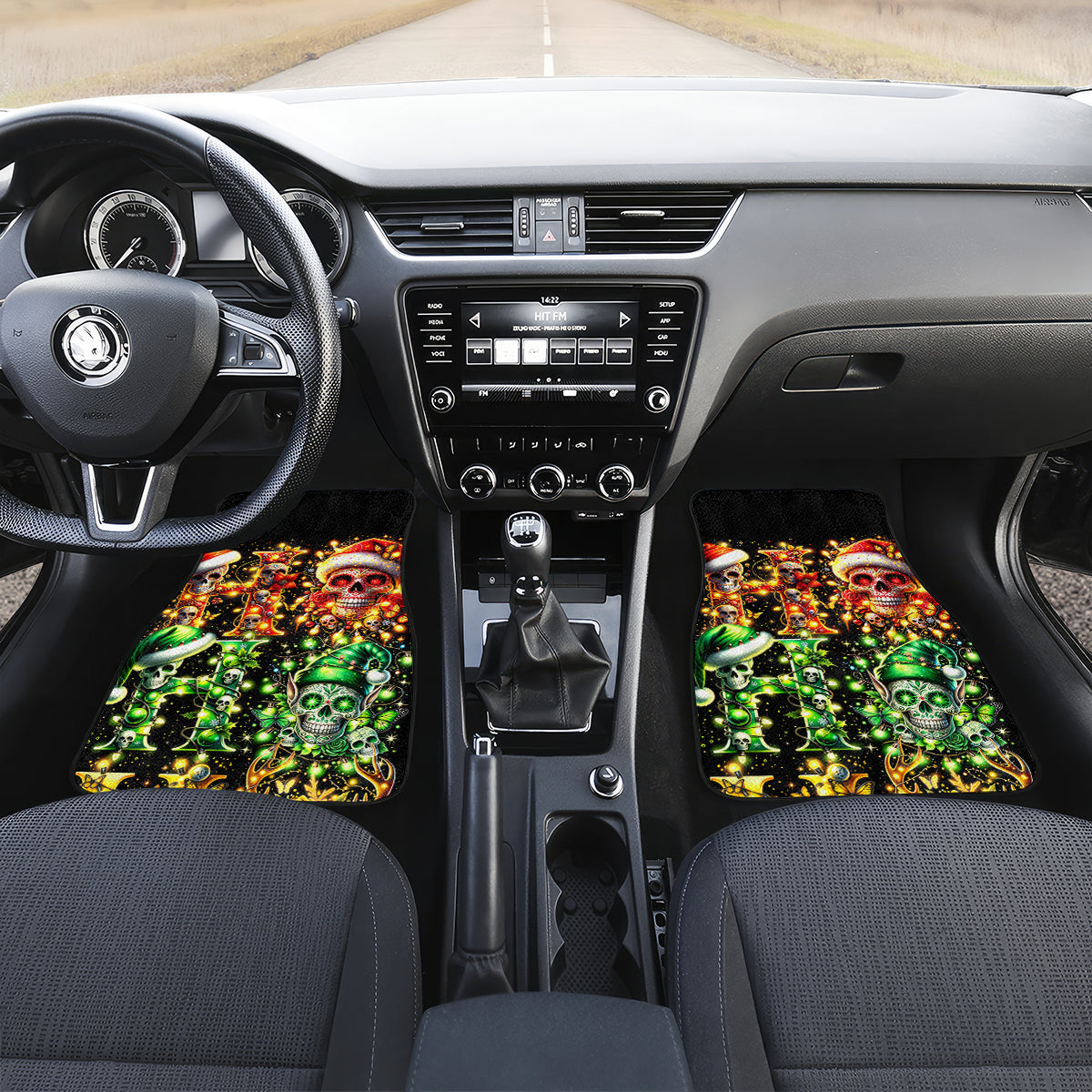 Sugar Skull Santa Car Mats Sugar Skull Ho Ho Ho - Wonder Print Shop