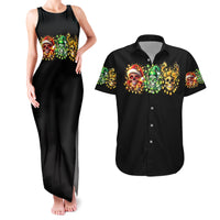 Sugar Skull Santa Couples Matching Tank Maxi Dress and Hawaiian Shirt Sugar Skull Ho Ho Ho - Wonder Print Shop