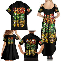 Sugar Skull Santa Family Matching Summer Maxi Dress and Hawaiian Shirt Sugar Skull Ho Ho Ho - Wonder Print Shop