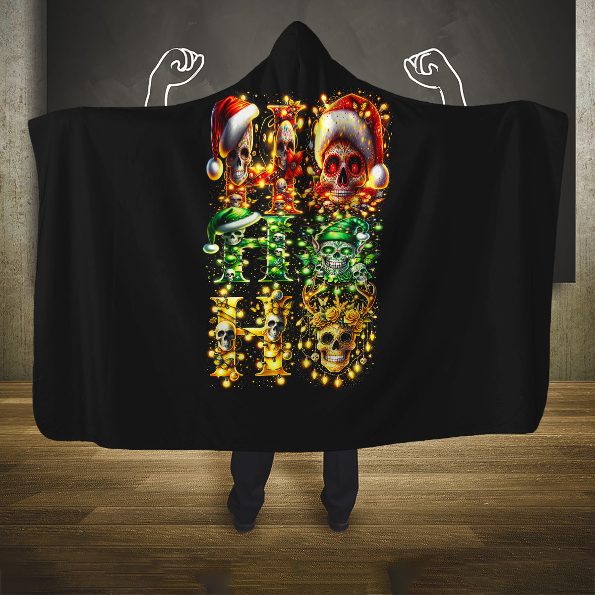 sugar-skull-santa-hooded-blanket-sugar-skull-ho-ho-ho