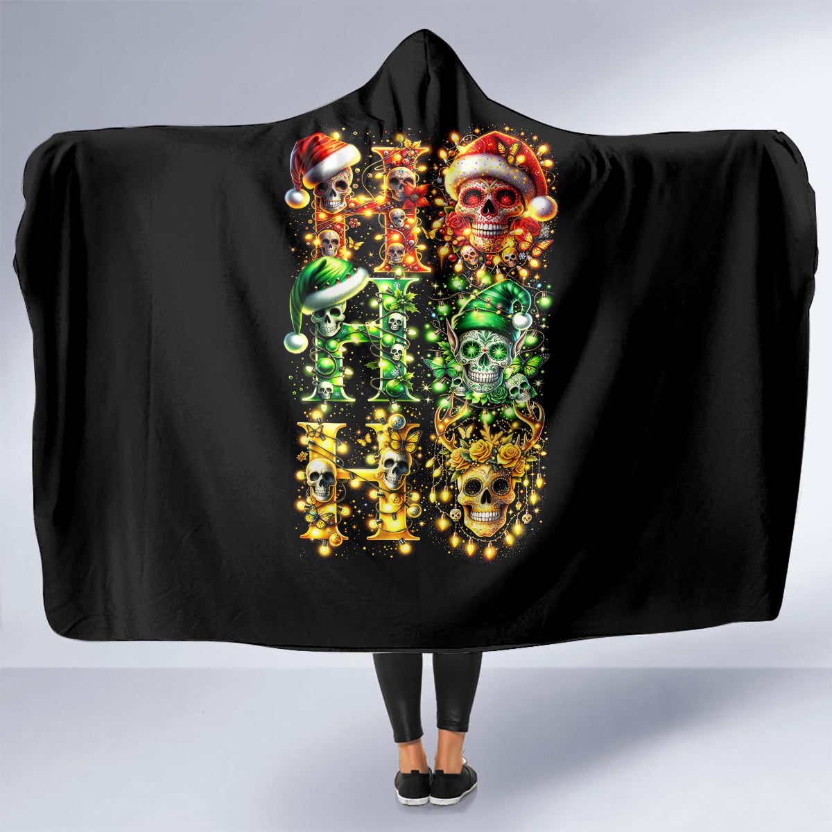 sugar-skull-santa-hooded-blanket-sugar-skull-ho-ho-ho