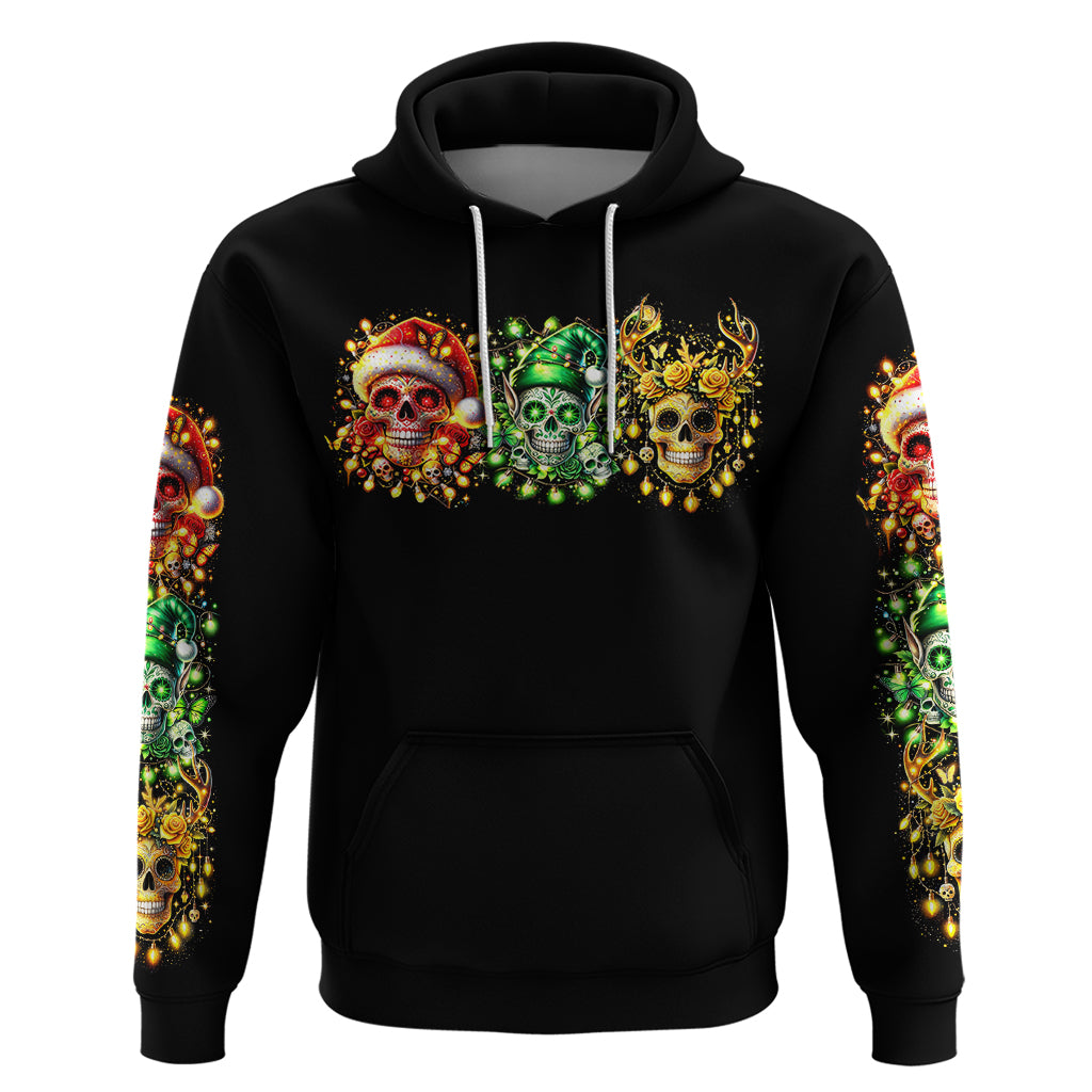 Sugar Skull Santa Hoodie Sugar Skull Ho Ho Ho - Wonder Print Shop