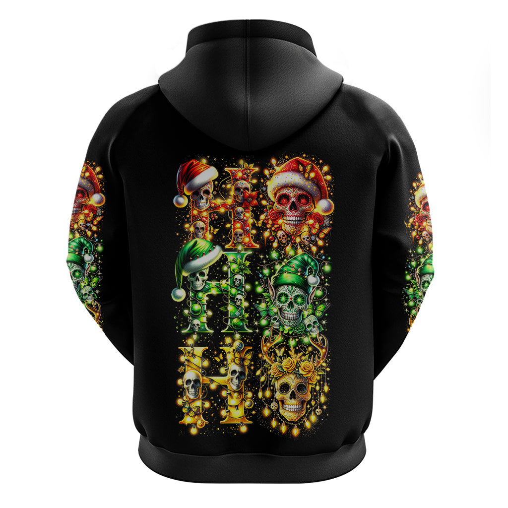 Sugar Skull Santa Hoodie Sugar Skull Ho Ho Ho - Wonder Print Shop