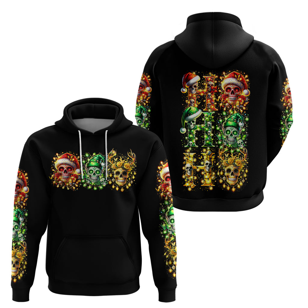 Sugar Skull Santa Hoodie Sugar Skull Ho Ho Ho - Wonder Print Shop