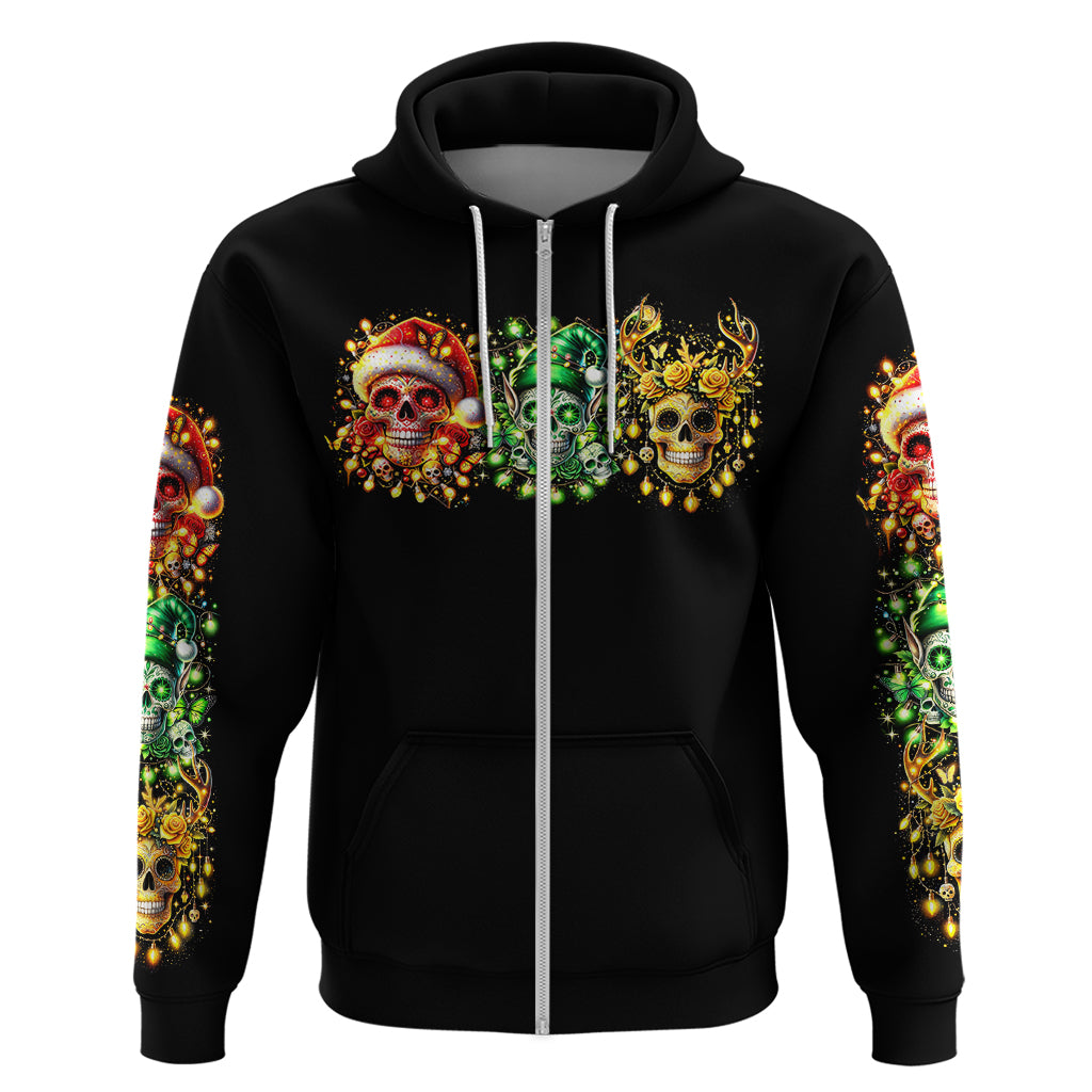 Sugar Skull Santa Hoodie Sugar Skull Ho Ho Ho - Wonder Print Shop