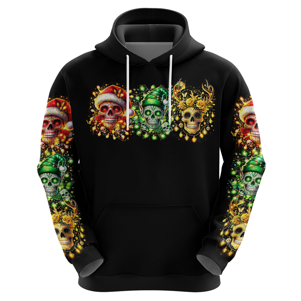 Sugar Skull Santa Hoodie Sugar Skull Ho Ho Ho - Wonder Print Shop
