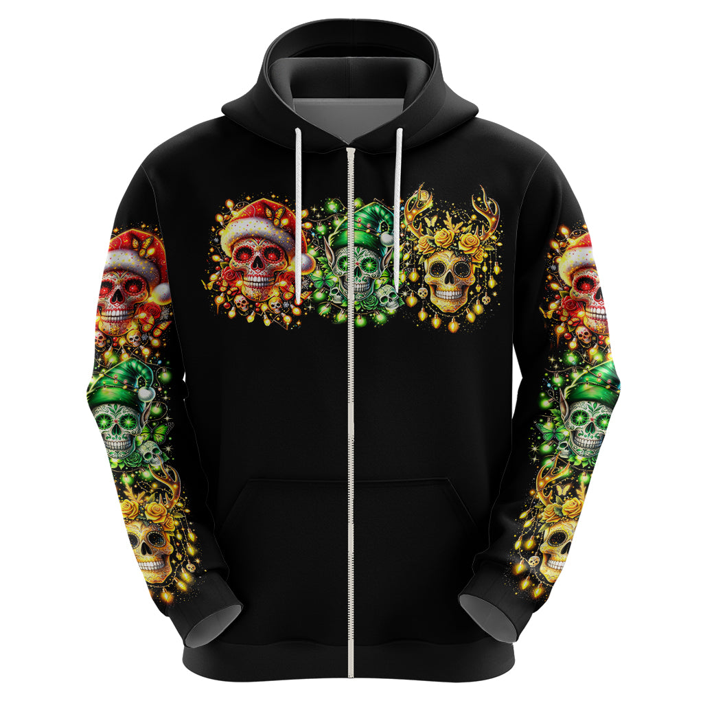 Sugar Skull Santa Hoodie Sugar Skull Ho Ho Ho - Wonder Print Shop