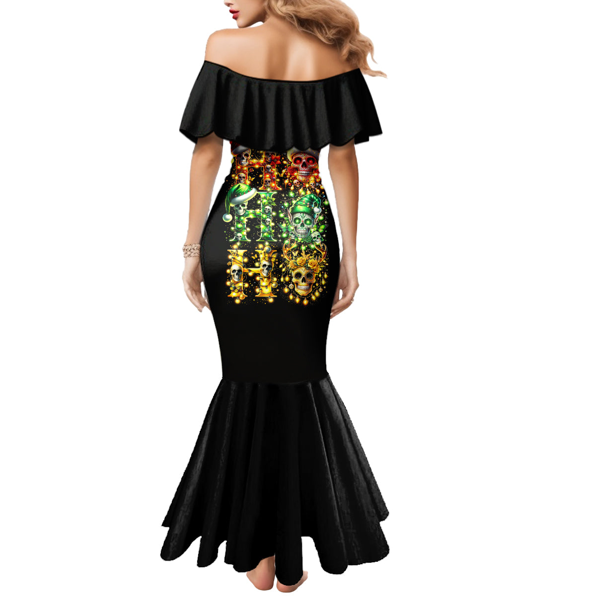 Sugar Skull Santa Mermaid Dress Sugar Skull Ho Ho Ho - Wonder Print Shop