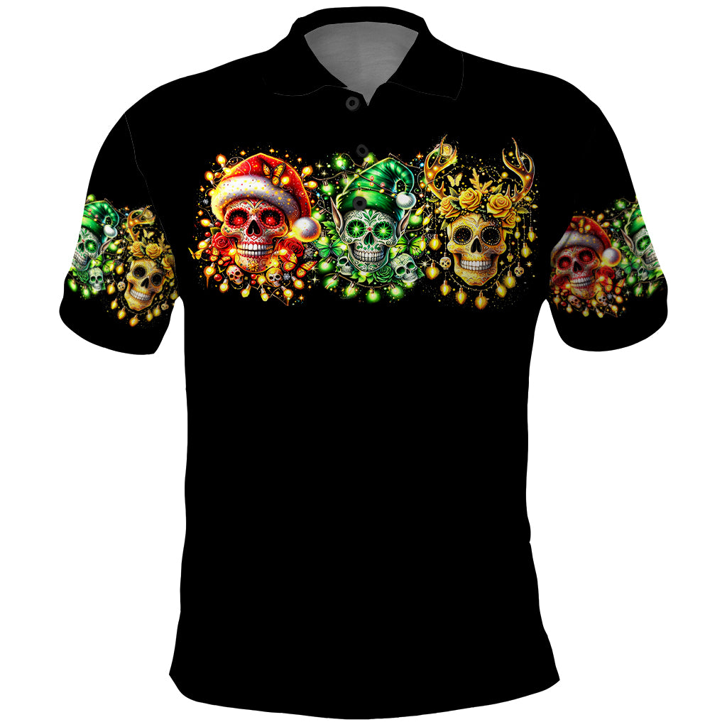 Sugar Skull Santa Polo Shirt Sugar Skull Ho Ho Ho - Wonder Print Shop