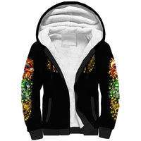 Sugar Skull Santa Sherpa Hoodie Sugar Skull Ho Ho Ho - Wonder Print Shop
