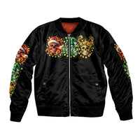 Sugar Skull Santa Sleeve Zip Bomber Jacket Sugar Skull Ho Ho Ho - Wonder Print Shop