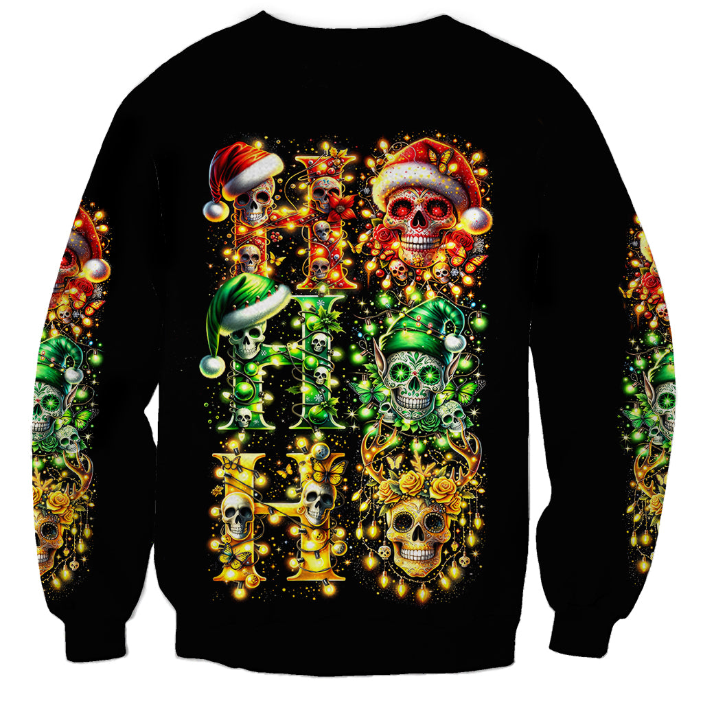 Sugar Skull Santa Sweatshirt Sugar Skull Ho Ho Ho - Wonder Print Shop