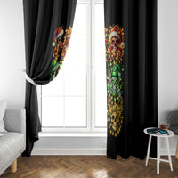 Sugar Skull Santa Window Curtain Sugar Skull Ho Ho Ho - Wonder Print Shop