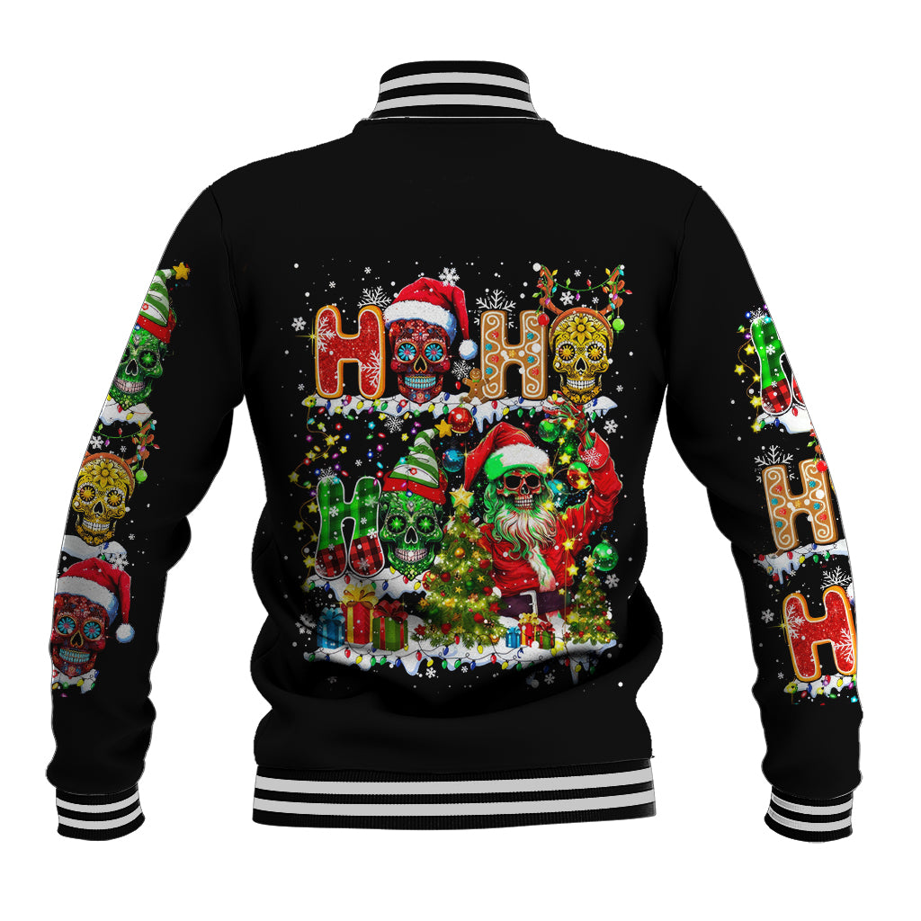 Skeleton Santa Claus Baseball Jacket Sugar Santa Claus Ho Ho Ho - Wonder Print Shop