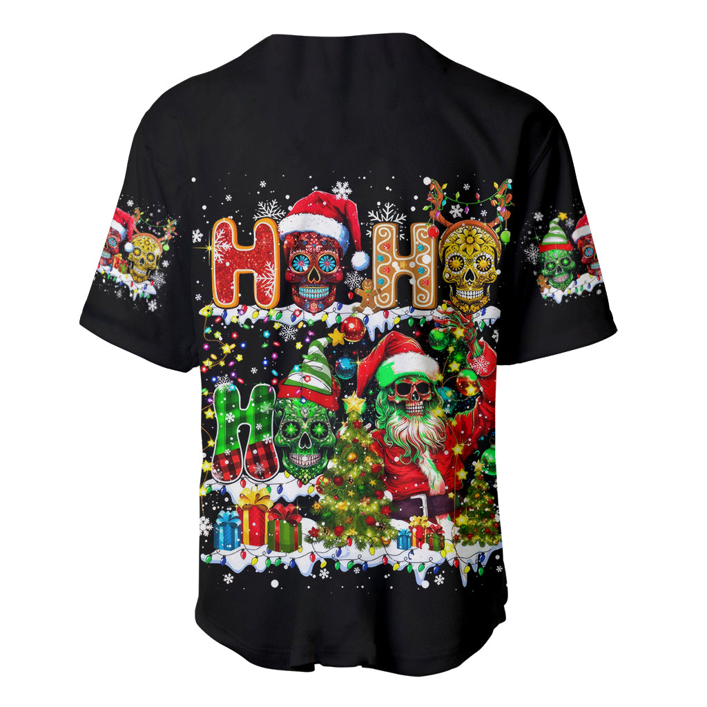 Skeleton Santa Claus Baseball Jersey Sugar Santa Claus Ho Ho Ho - Wonder Print Shop