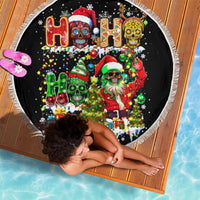 Skeleton Santa Claus Beach Blanket Sugar Santa Claus Ho Ho Ho - Wonder Print Shop