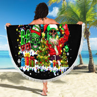 Skeleton Santa Claus Beach Blanket Sugar Santa Claus Ho Ho Ho - Wonder Print Shop