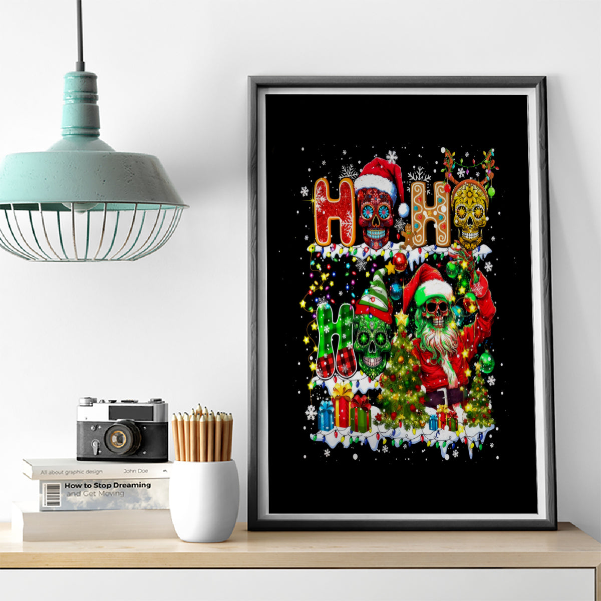 Skeleton Santa Claus Canvas Wall Art Sugar Santa Claus Ho Ho Ho - Wonder Print Shop