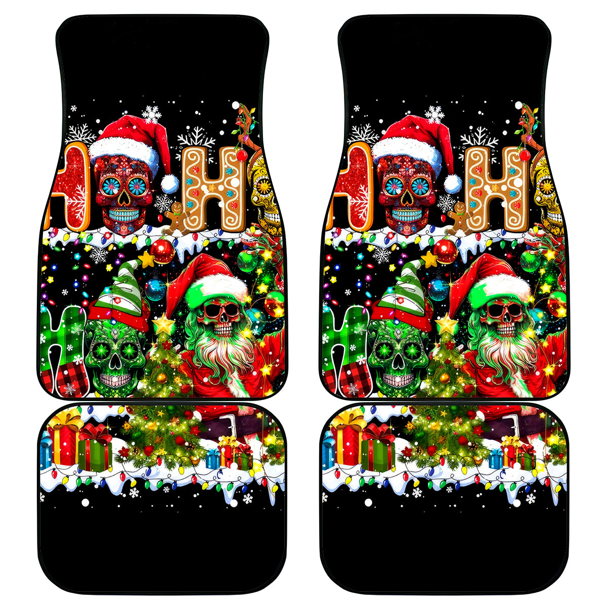 Skeleton Santa Claus Car Mats Sugar Santa Claus Ho Ho Ho - Wonder Print Shop