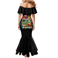 Skeleton Santa Claus Family Matching Mermaid Dress and Hawaiian Shirt Sugar Santa Claus Ho Ho Ho - Wonder Print Shop