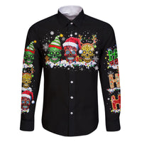 Skeleton Santa Claus Family Matching Puletasi Dress and Hawaiian Shirt Sugar Santa Claus Ho Ho Ho - Wonder Print Shop