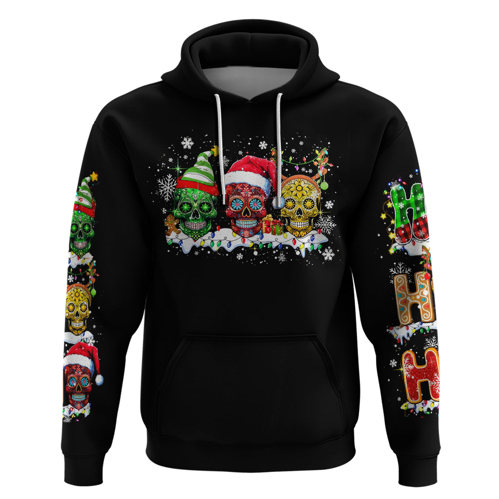 Skeleton Santa Claus Hoodie Sugar Santa Claus Ho Ho Ho - Wonder Print Shop