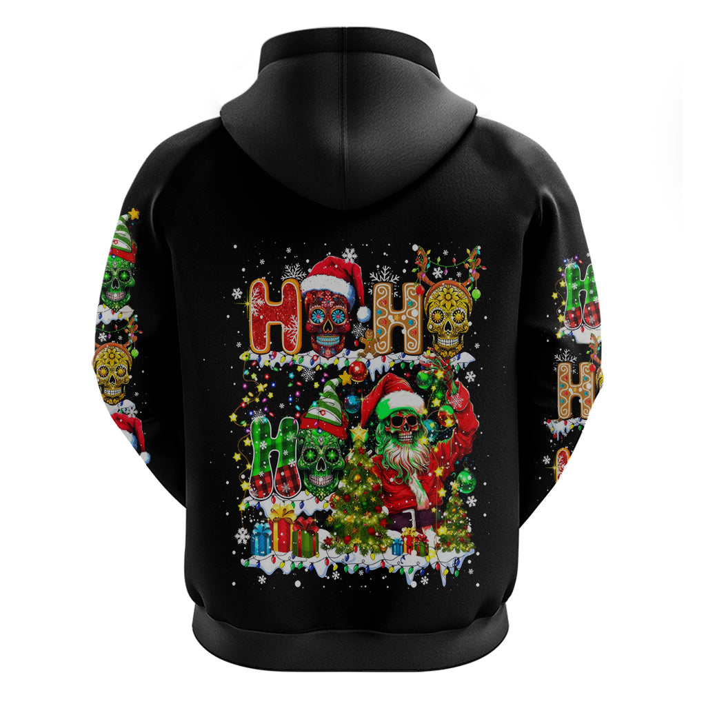 Skeleton Santa Claus Hoodie Sugar Santa Claus Ho Ho Ho - Wonder Print Shop