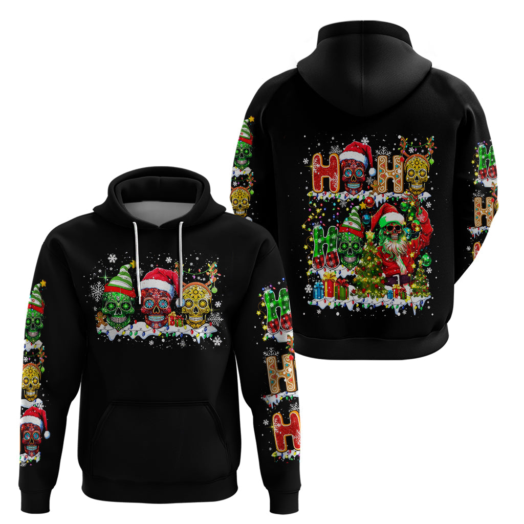 Skeleton Santa Claus Hoodie Sugar Santa Claus Ho Ho Ho - Wonder Print Shop