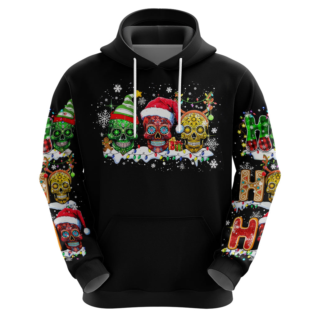 Skeleton Santa Claus Hoodie Sugar Santa Claus Ho Ho Ho - Wonder Print Shop